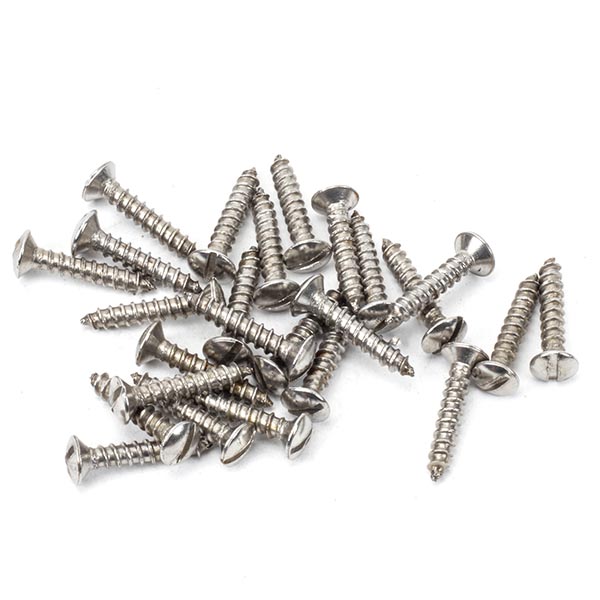 From The Anvil - Satin Stainless Steel 4x¾" Countersunk Raised Head Screws (25) - Satin Stainless Steel  - 91243