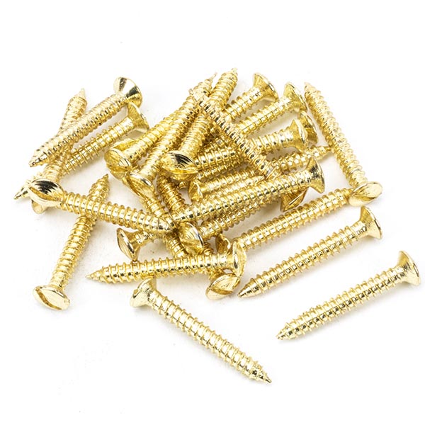 From The Anvil - Polished Brass SS 8x1½" Countersunk Raised Head Screws (25) - Polished Brass  - 91268