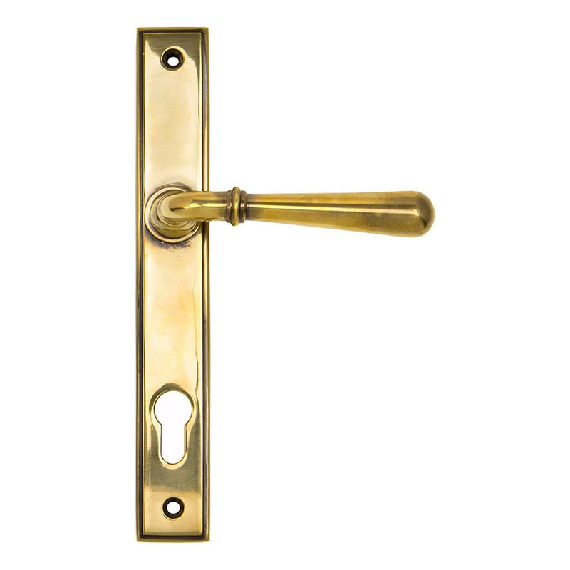 From The Anvil - Newbury Slimline Lever Espag. Lock Set - Aged Brass - 91413