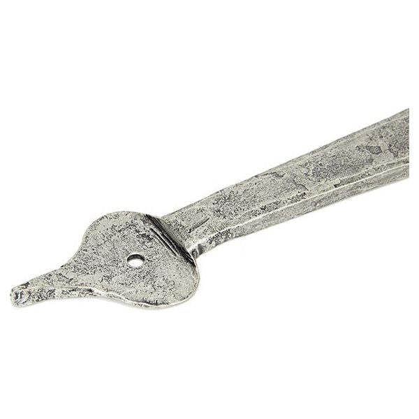 From The Anvil - Pewter 24" Hook & Band Hinge - Cranked (pair) - Pewter Patina  - 91474