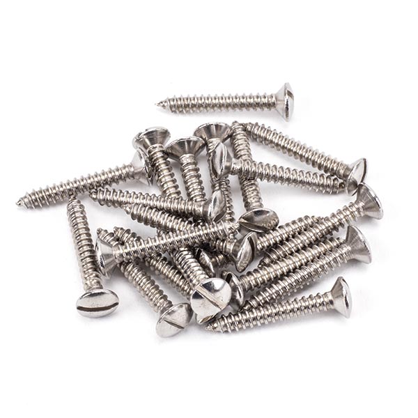 From The Anvil - Satin Stainless Steel 6x1" Countersunk Raised Head Screws (25) - Satin Stainless Steel  - 92311