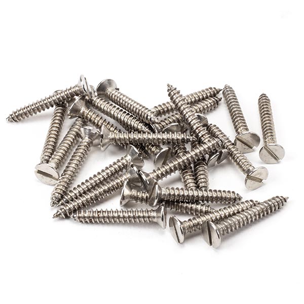 From The Anvil - Satin Stainless Steel 8x1¼" Countersunk Screws (25) - Satin Stainless Steel  - 92907