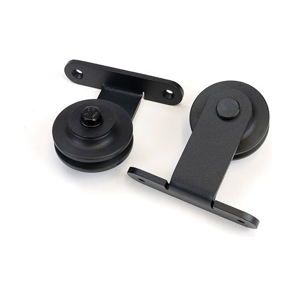 From The Anvil - 100kg Black (Top Mount) Sliding Door Hardware Kit (2m Track) - Black  - 93230