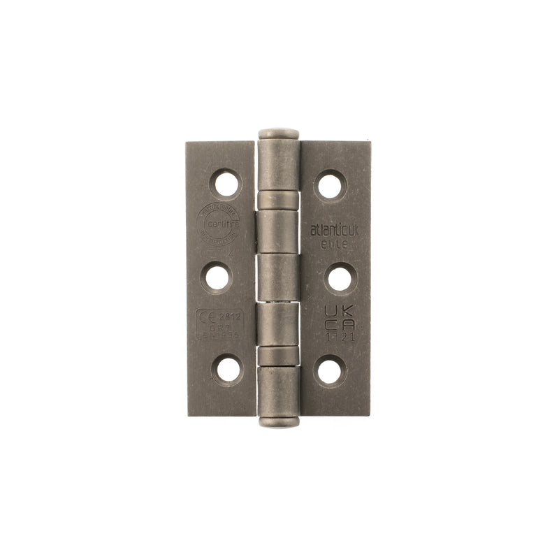 Atlantic CE Fire Rated Grade 7 Ball Bearing Hinges 3" x 2" x 2mm - Distressed Silver - A2H322DS