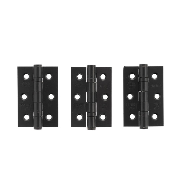 Atlantic CE Fire Rated Grade 7 Ball Bearing Hinges 3" x 2" x 2mm set of 3 - Matt Black - A2H322MB(3)