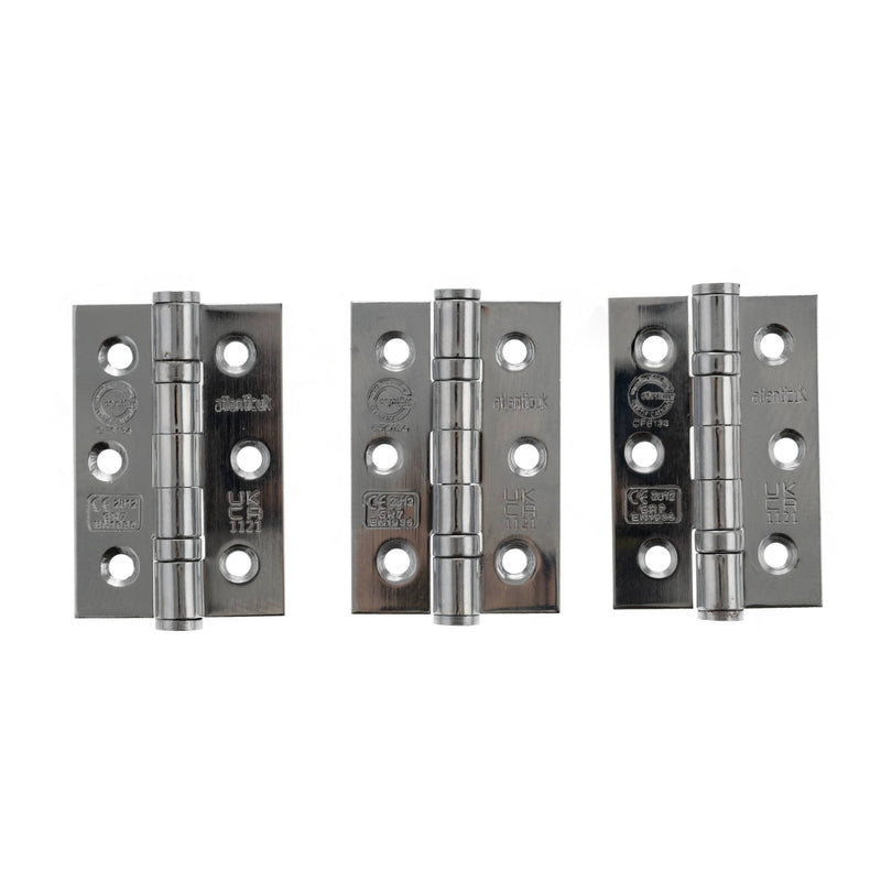 Atlantic CE Fire Rated Grade 7 Ball Bearing Hinges 3" x 2" x 2mm set of 3 - Polished Stainless Steel - A2H322PSS(3)