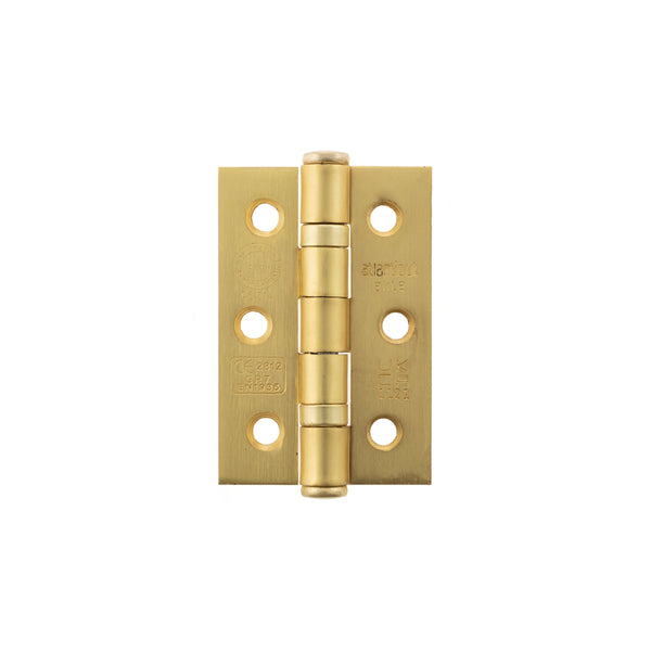 Atlantic CE Fire Rated Grade 7 Ball Bearing Hinges 3" x 2" x 2mm - Satin Brass - A2H322SB