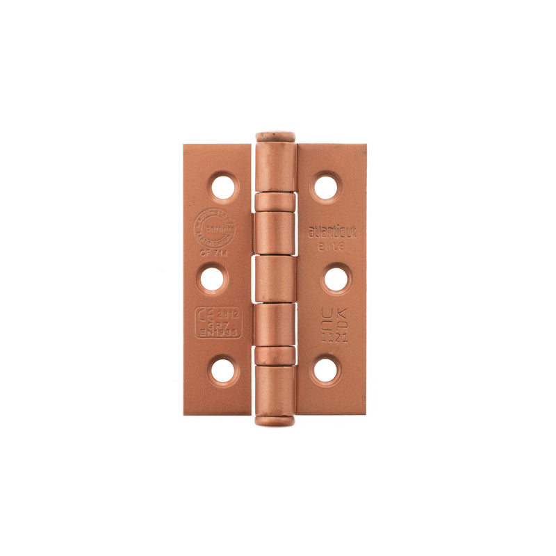 Atlantic CE Fire Rated Grade 7 Ball Bearing Hinges 3" x 2" x 2mm - Urban Satin Copper - A2H322USC