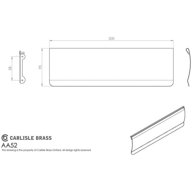 Carlisle Brass - Letter Tidy 300mm x 95mm - Polished Brass - AA52 - Choice Handles