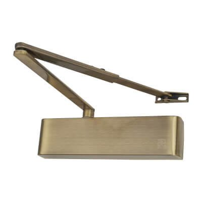 Atlantic Premium Grade Door Closer -max 110kg,DDA,Adj,Slimline - Antique Brass - ADC925AB