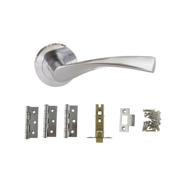 Atlantic Aqua Dorpac Bundle (2.5" Latch, 3"x2" Hingesx3) - Satin Chrome - ADPBECO20SC25