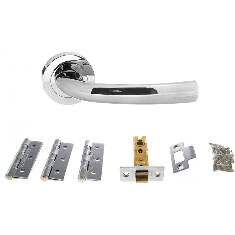 Atlantic Nevada Dorpac Bundle (2.5" Latch, 3"x2" Hingesx3) - Polished Chrome - ADPBS21RPC25