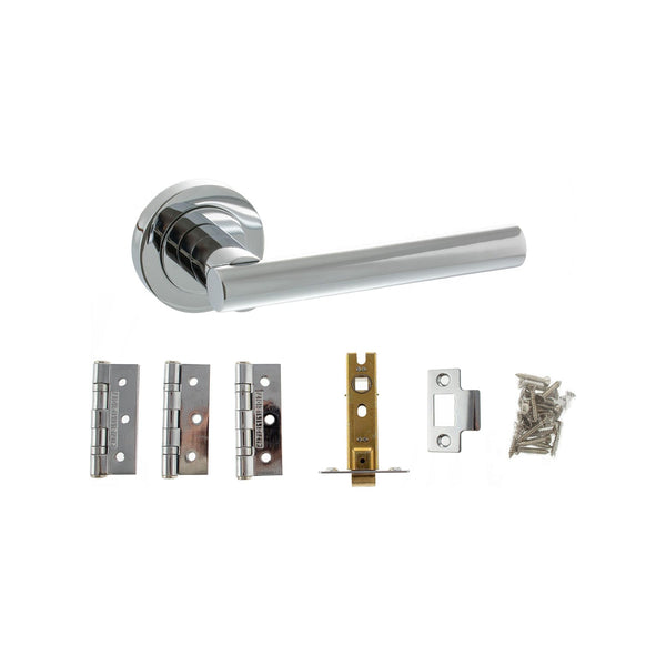 Atlantic Nebraska Dorpac Bundle (2.5" Latch, 3"x2" Hingesx3) - Polished Chrome - ADPBS28RPC25