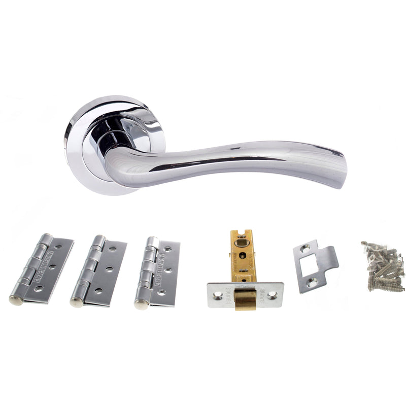 Atlantic Texas Dorpac Bundle (2.5" Latch, 3"x2" Hingesx3) - Polished Chrome - ADPBS35RPC25