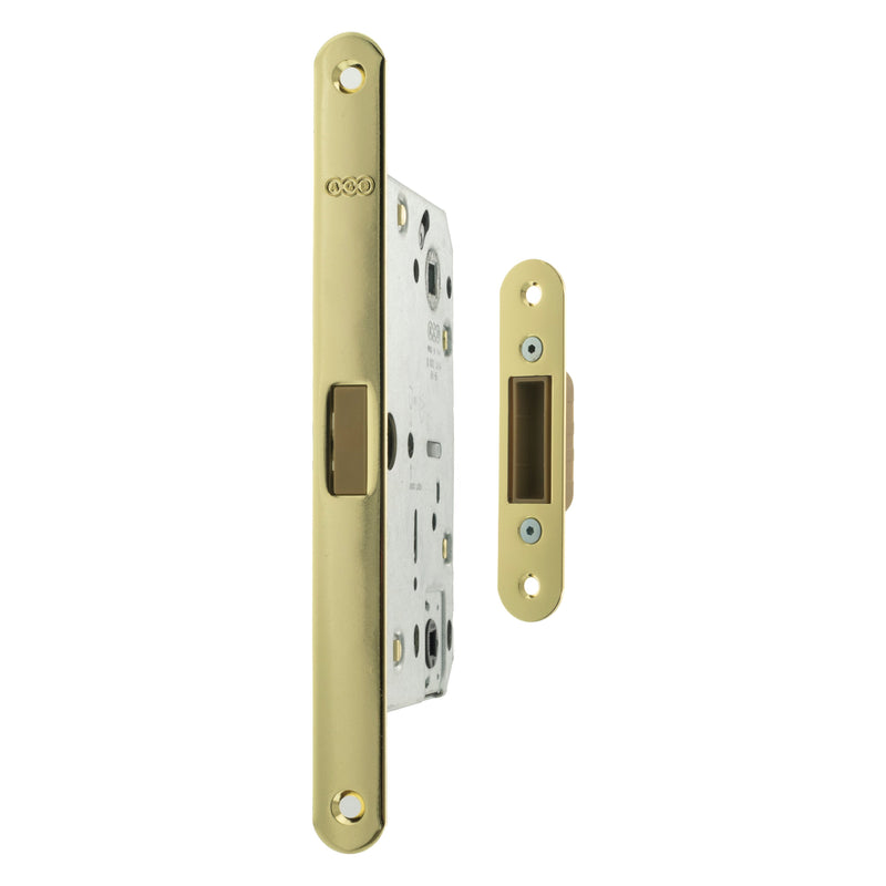 AGB Polaris 2XT Magnetic Bathroom Lock 60mm backset - Polished Brass - AGB2XTWCPB