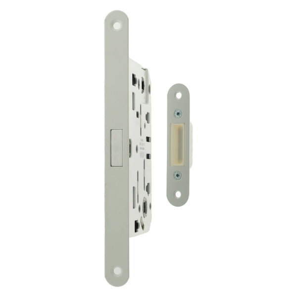 AGB Polaris 2XT Magnetic Bathroom Lock 60mm backset - White - AGB2XTWCWH