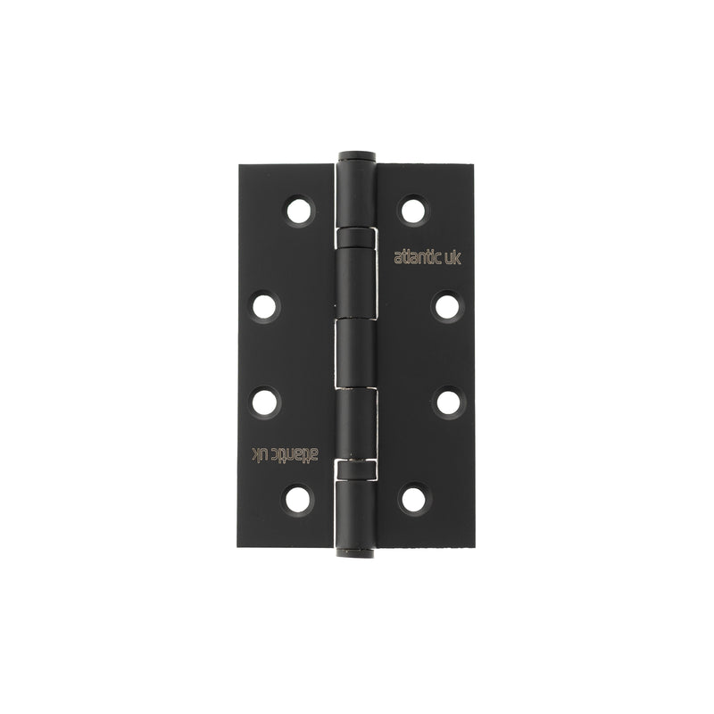 Atlantic Slim Knuckle Ball Bearing Hinges 4" x 2.5" x 2.5mm - Matt Black - AH42525MB - Pair - Choice Handles