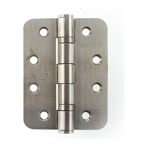 Atlantic Radius Corner Ball Bearing Hinges 4" X 3" X 3mm - Satin Stainless Steel - AHR1433SSS