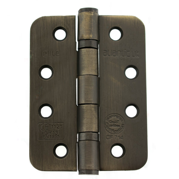 Atlantic Radius Corner Ball Bearing Hinges 4" X 3" X 3mm - Urban Bronze - AHR1433UB