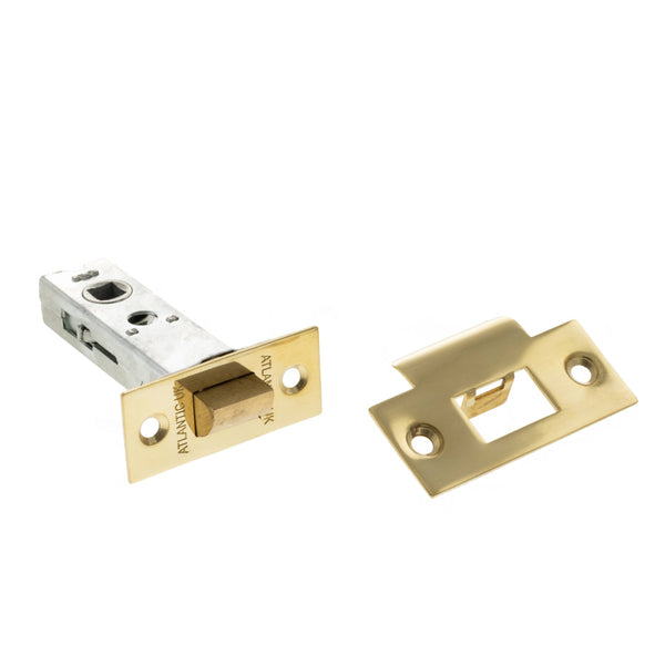 Heavy Duty Bolt Through Tubular Latch 3'' - Raw Brass - AL3RB