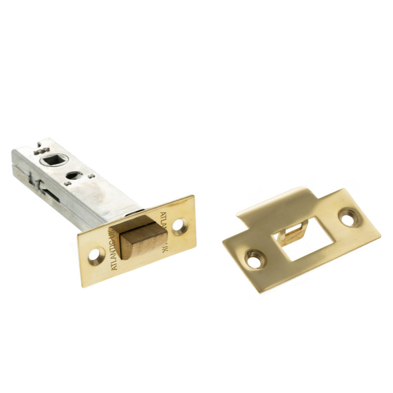 Atlantic Heavy Duty Bolt Through Tubular Latch 4" - Raw Brass - AL4RB