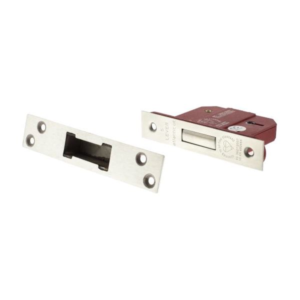 Atlantic 5 Lever Key Deadlock [BS] 2.5" - Satin Chrome - ALKDEAD5LK25SC