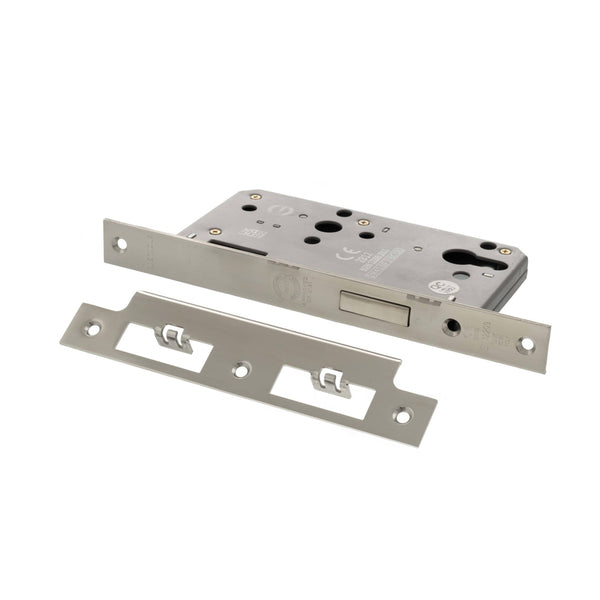 Atlantic DIN Euro Profile Deadlock Double Throw 60mm backset - Polished Stainless Steel - ALKDINED60PSS