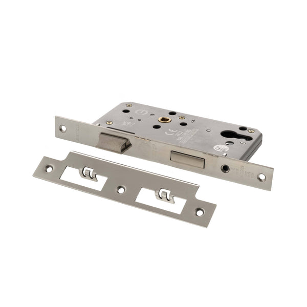 Atlantic DIN Euro Profile Sashlock Double Throw 60mm backset - Polished Stainless Steel - ALKDINES60PSS