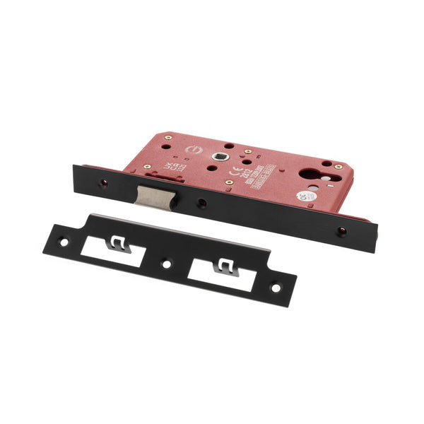 Atlantic DIN Latch 60mm backset - Matt Black - ALKDINL60MB