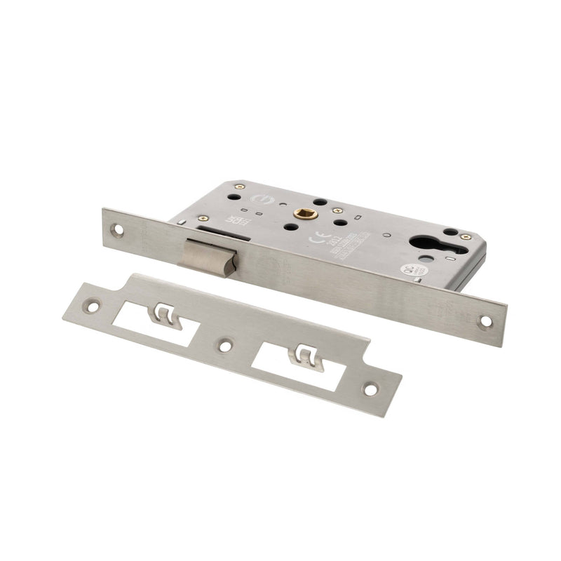 Atlantic DIN Latch 60mm backset - Satin Stainless Steel - ALKDINL60SSS