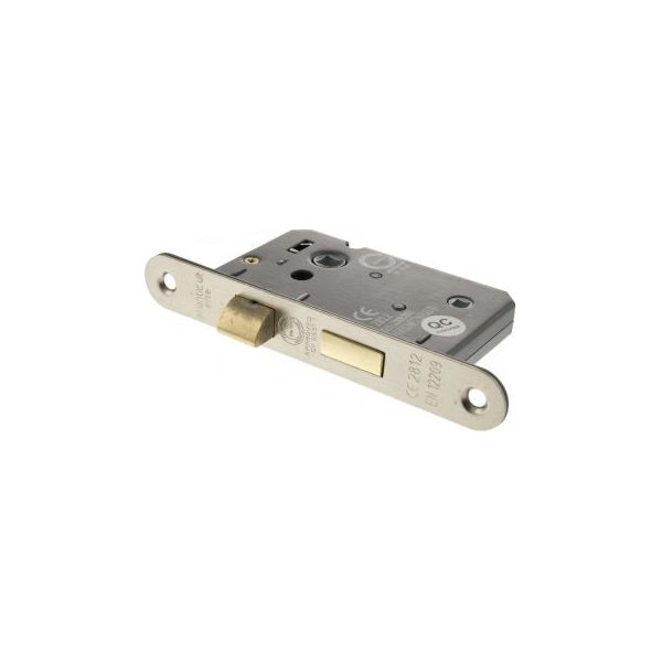 Atlantic Radius Corner Bathroom Lock [CE] 3" - Satin Nickel - ALKRCBATH3SN