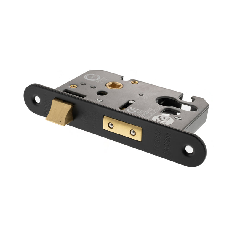 Atlantic Euro Radius Corner Sashlock [CE] 2.5" - Matt Black - ALKRCSASHE25MB