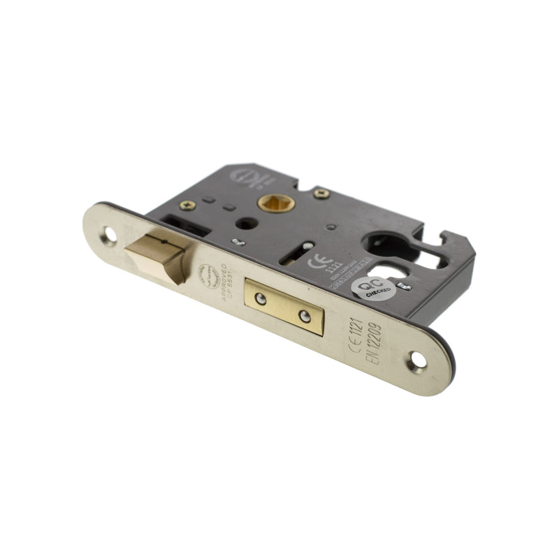 Atlantic Euro Radius Corner Sashlock [CE] 2.5" - Satin Nickel - ALKRCSASHE25SN