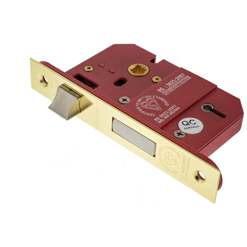 Atlantic 5 Lever Key Sashlock [BS] 3" - Polished Brass - ALKSASH5LK3PB