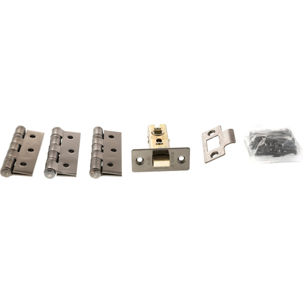 Atlantic Latch Pack [CE] 2.5" (Latch x1) + 3"x2" (Hinge x3) - Black Nickel - ALP2532BN