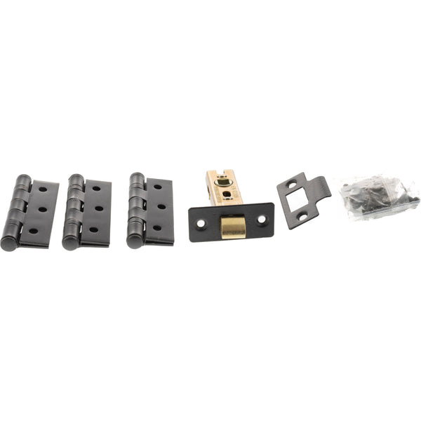 Atlantic Latch Pack [CE] 2.5" (Latch x1) + 3"x2" (Hinge x3) - Matt Black - ALP2532MB