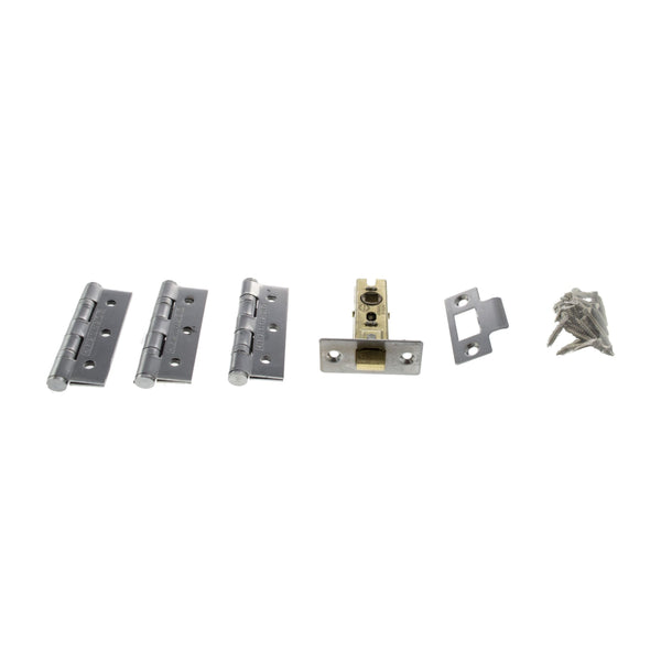 Atlantic Latch Pack [CE] 2.5" (Latch x1) + 3"x2" (Hinge x3) - Polished Chrome - ALP2532PC