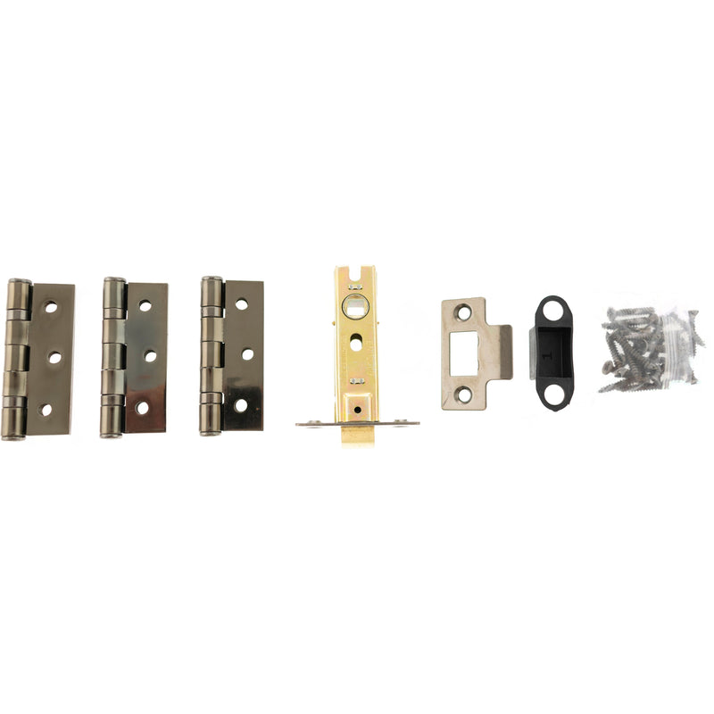 Atlantic Latch Pack [CE] 3" (Latch x1) + 3"x2" (Hinge x3) - Black Nickel - ALP332BN