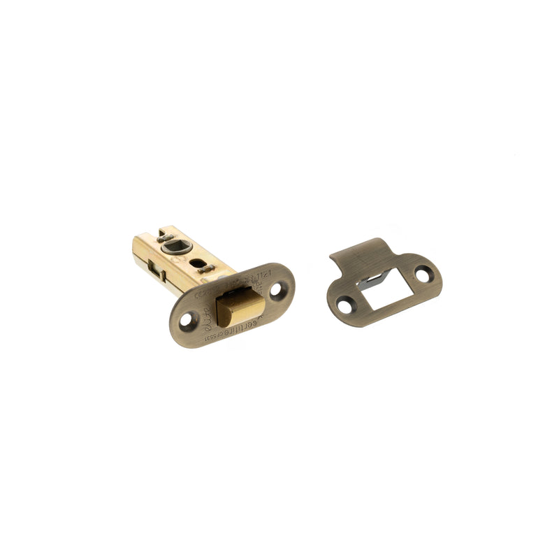 Atlantic Fire-Rated CE Marked Bolt Through Tubular Radius Latch 2.5" - Matt Antique Brass - ALRCE25MAB - Choice Handles