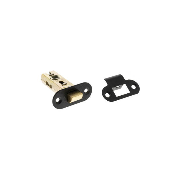 Atlantic Fire-Rated CE Marked Bolt Through Tubular Radius Latch 2.5" - Matt Black - ALRCE25MB - Choice Handles