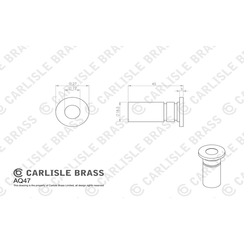 Carlisle Brass - Dust Excluding Socket For Flush Bolts  - Satin Chrome - AQ47SC