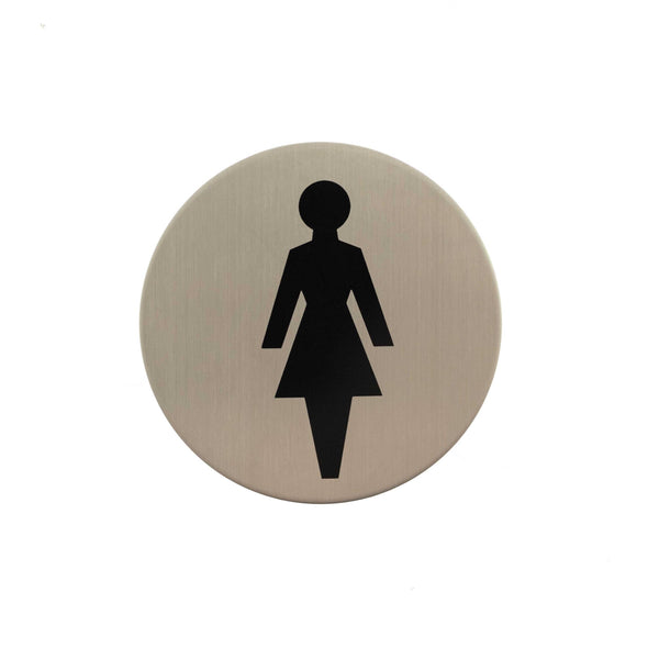 Atlantic Female Disc Sign 3M Adhesive 75mm - Satin Stainless Steel - AS75FASSS