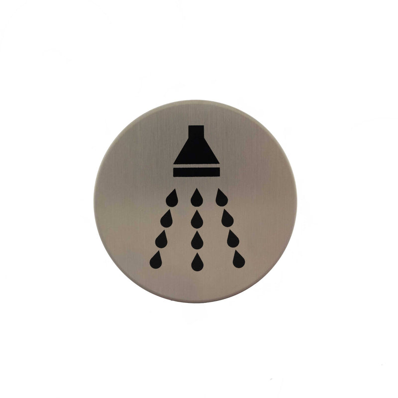 Atlantic Shower Disc Sign 3M Adhesive 75mm - Satin Stainless Steel - AS75SASSS