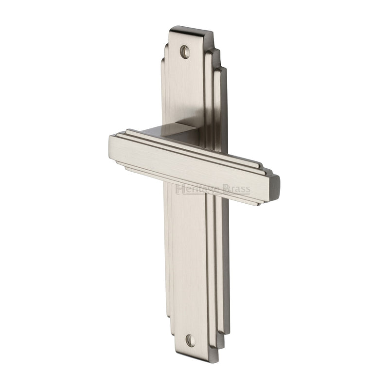 Heritage Brass Door Handle Lever Latch Astoria Design Satin Nickel finish - AST5910-SN - Choice Handles