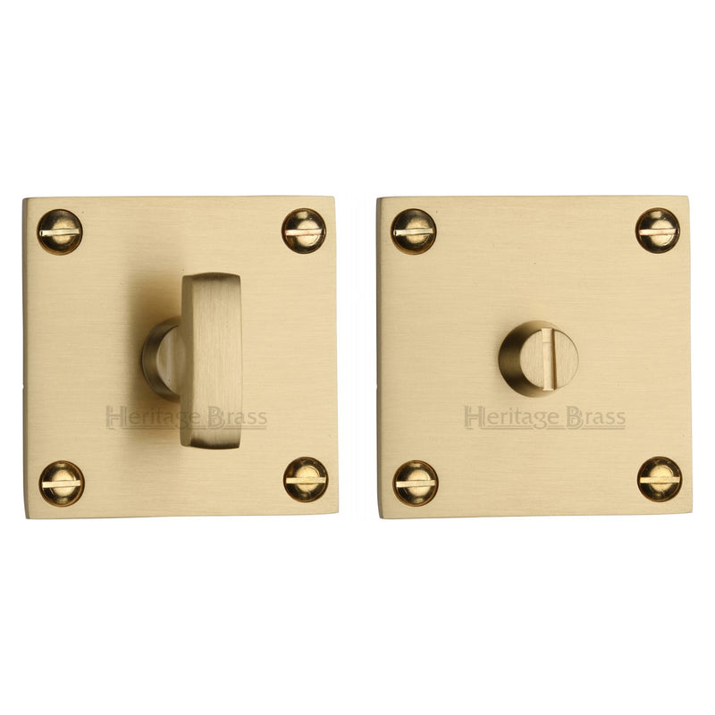 Heritage Brass Thumbturn & Emergency Release for Bathroom & Bedroom Doors Satin Brass finish - BAU1555-SB - Choice Handles