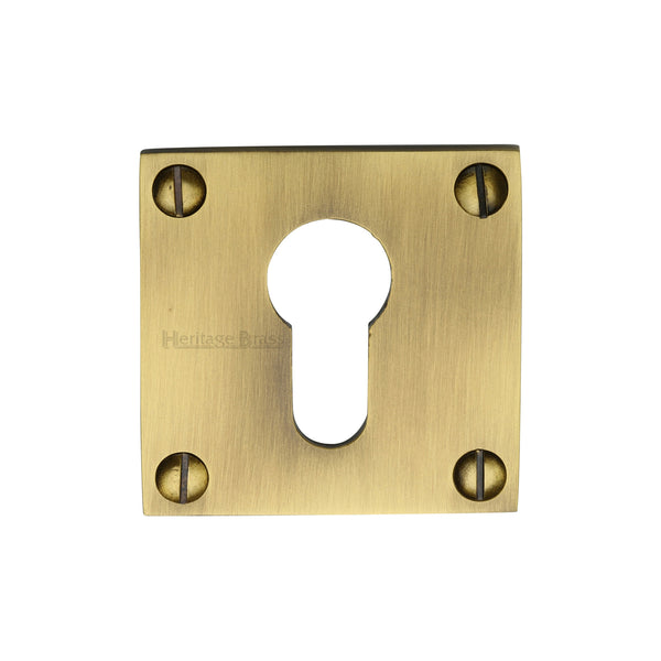 Heritage Brass Euro Profile Cylinder Escutcheon Antique finish - BAU1558-AT - Choice Handles