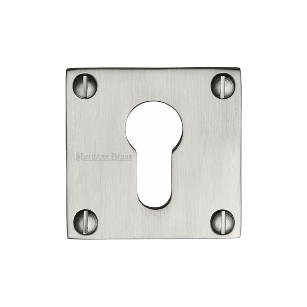 Heritage Brass Euro Profile Cylinder Escutcheon Satin Nickel finish - BAU1558-SN - Choice Handles