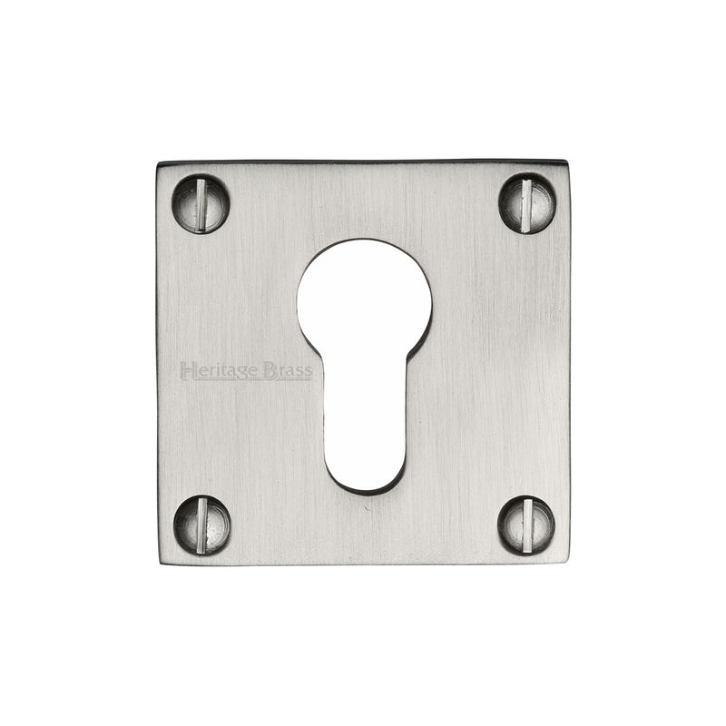 Heritage Brass Euro Profile Cylinder Escutcheon Satin Nickel finish - BAU1558-SN - Choice Handles