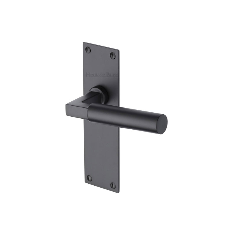 Heritage Brass Door Handle Lever Latch Bauhaus Design Matt Black finish
 - BAU7310-BKMT - Choice Handles