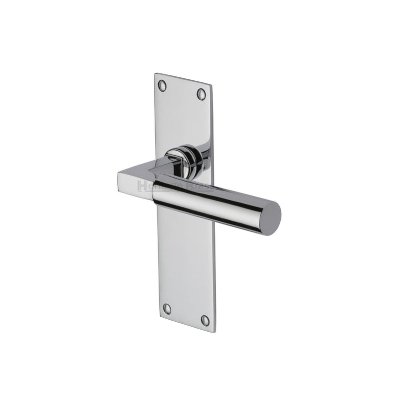 Heritage Brass Door Handle Lever Latch Bauhaus Design Polished Chrome finish - BAU7310-PC - Choice Handles